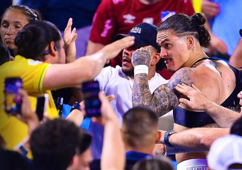 Uruguay Players Clash with Colombia Fans